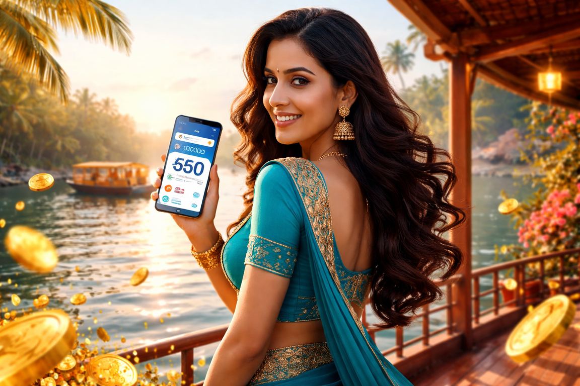 Mobile payment with UPI app at Kerala backwaters